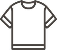 Gray outline of a T-shirt.